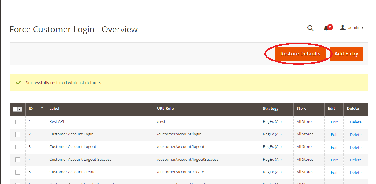 Customer-Whitelist-Restore