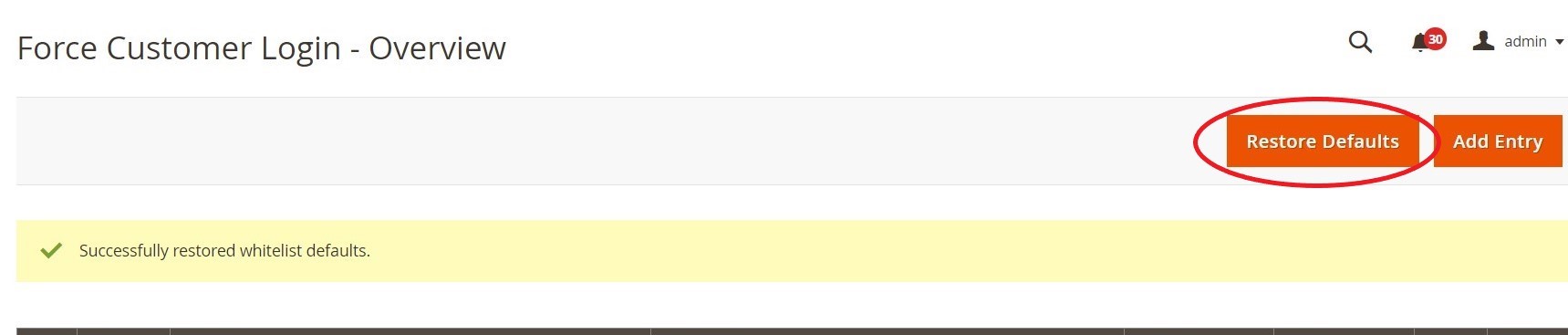 Customer-Whitelist-Restore