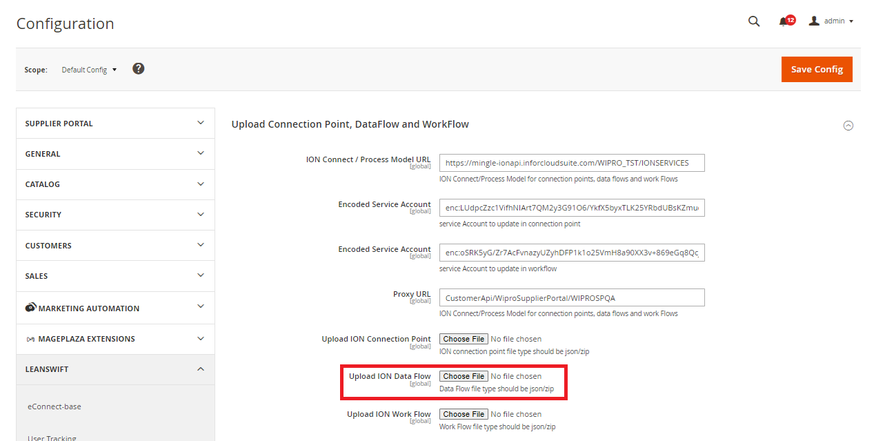 Upload ION Components Data Flows